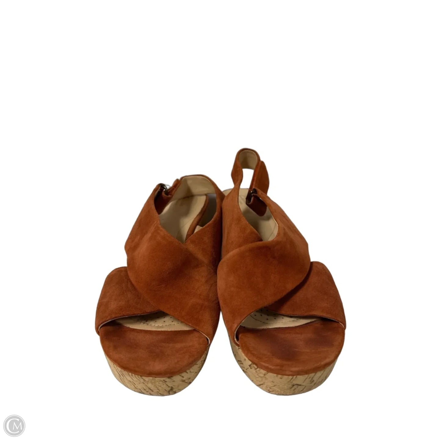 Sandals Heels Wedge By Clarks In Orange, Size: 9.5