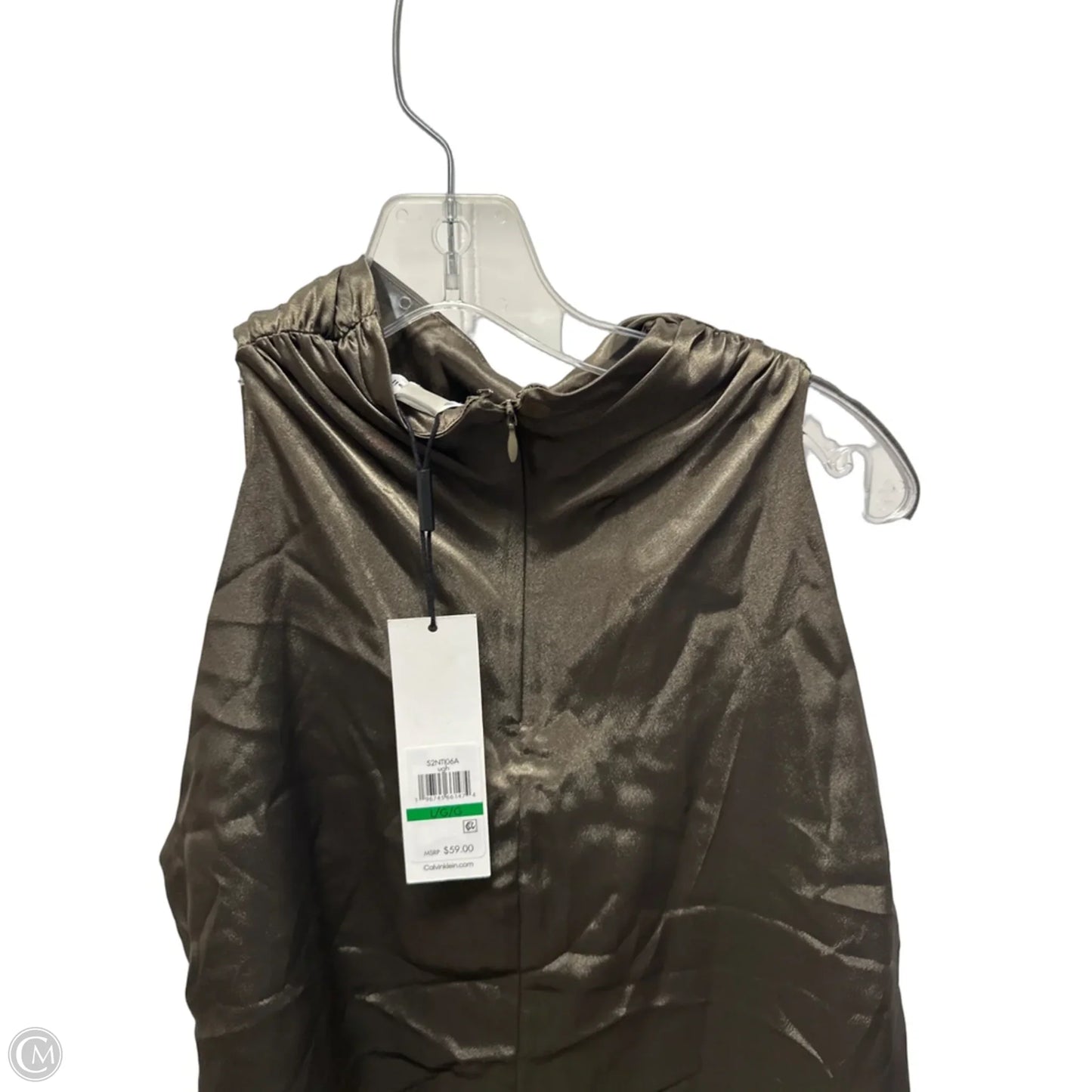 Top Sleeveless By Calvin Klein In Green, Size: L