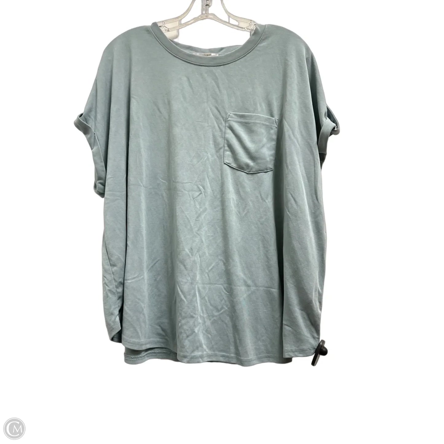 Top Short Sleeve Basic By Cable And Gauge In Blue, Size: 1x