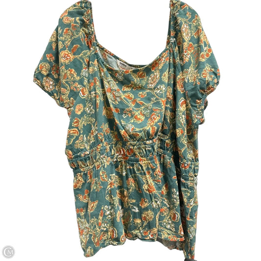 Top Short Sleeve By Sonoma In Green, Size: 2x