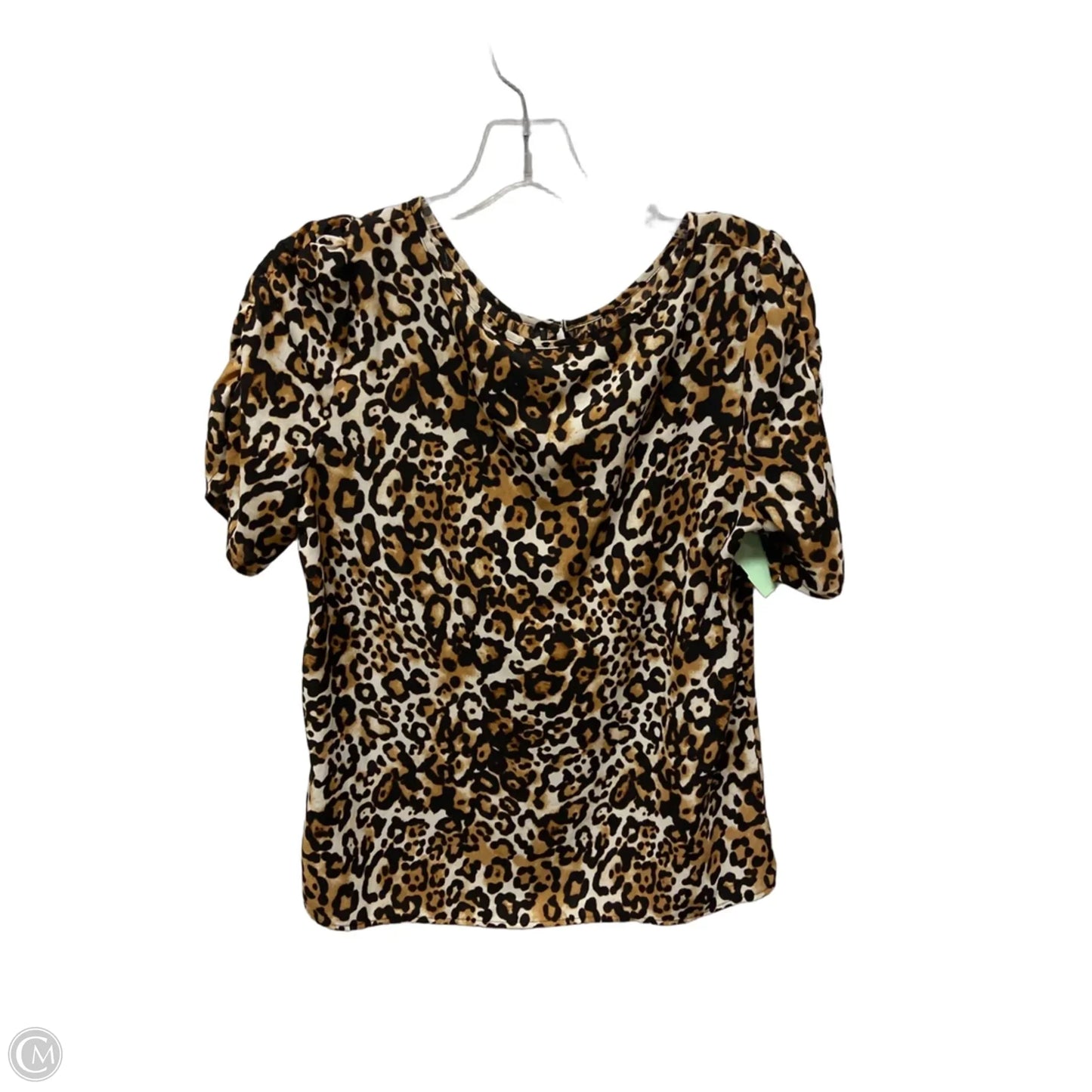 Top Short Sleeve Basic By Talbots In Animal Print, Size: Mp