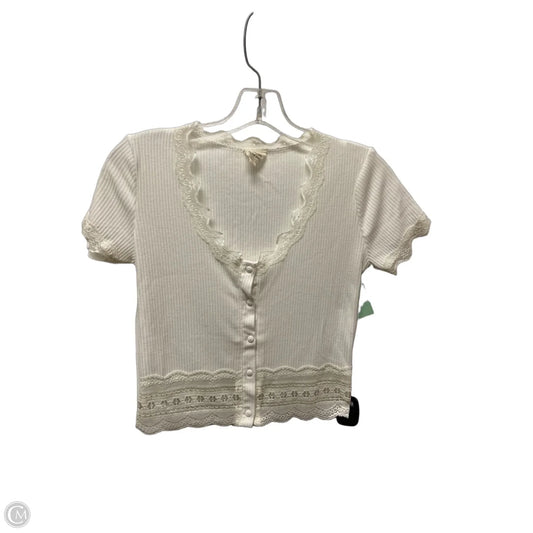 Top Short Sleeve Basic By Caution To The Wind In Cream, Size: M