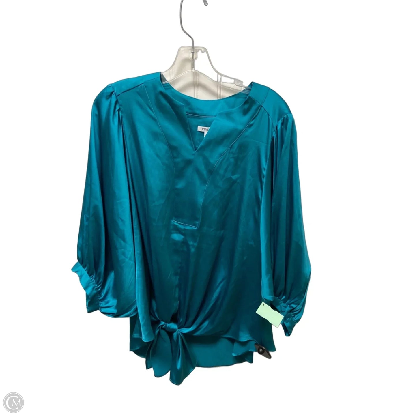 Top Long Sleeve By Chicos In Teal, Size: M