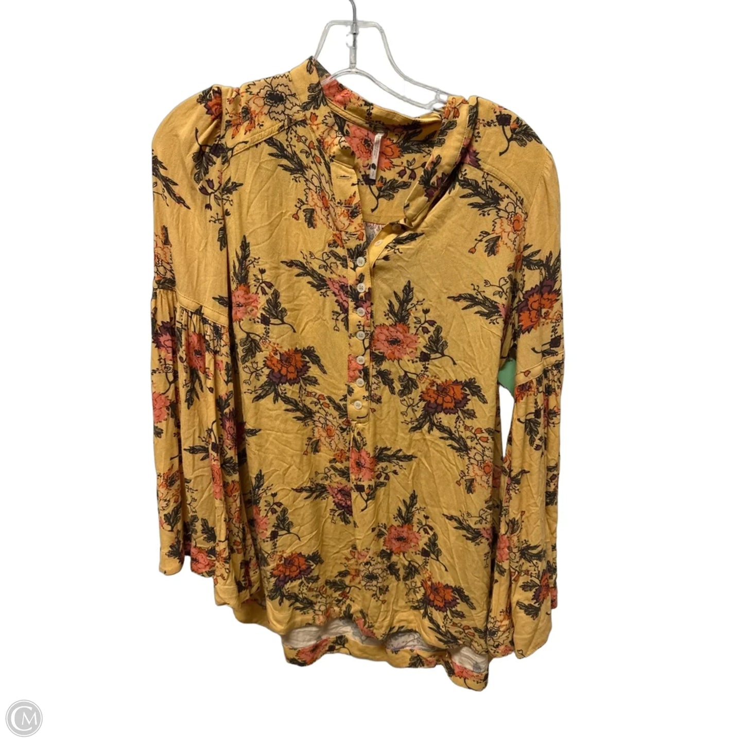 Top Long Sleeve By Free People In Yellow, Size: Sp