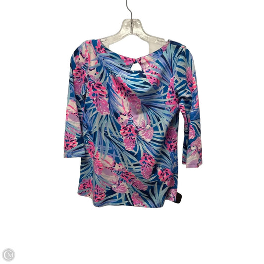 Top Long Sleeve Designer By Lilly Pulitzer In Blue & Pink, Size: Xs