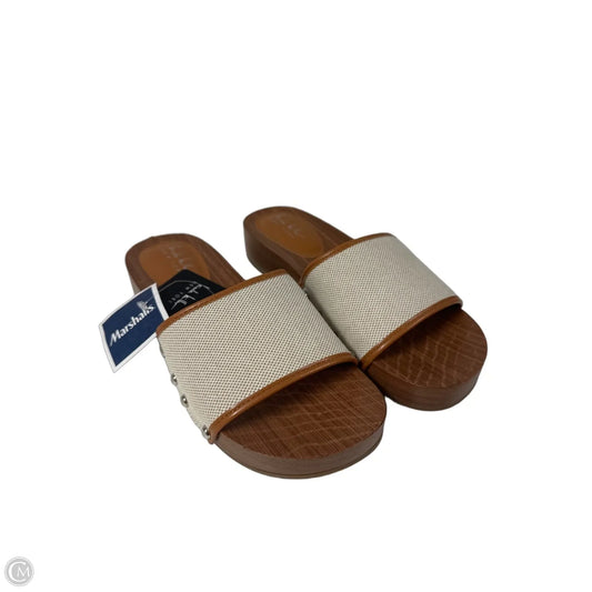 Sandals Flats By Nicole Miller In Brown & Cream, Size: 7.5