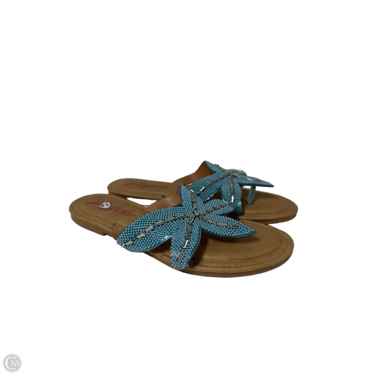 Sandals Flip Flops By Jelly Pop In Blue, Size: 7.5