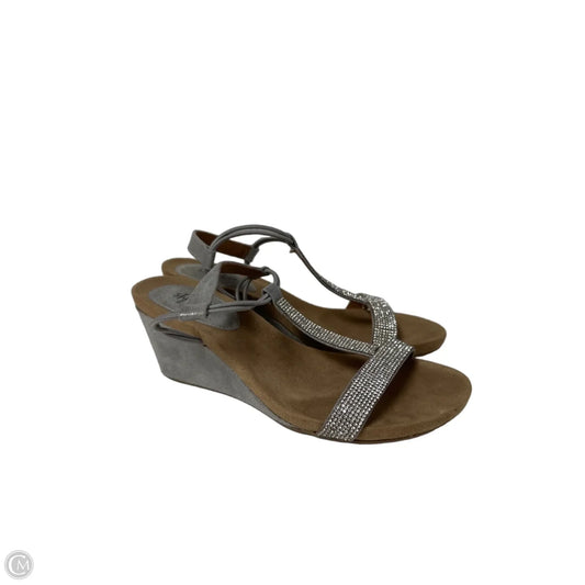 Sandals Heels Wedge By Style And Company In Grey, Size: 6