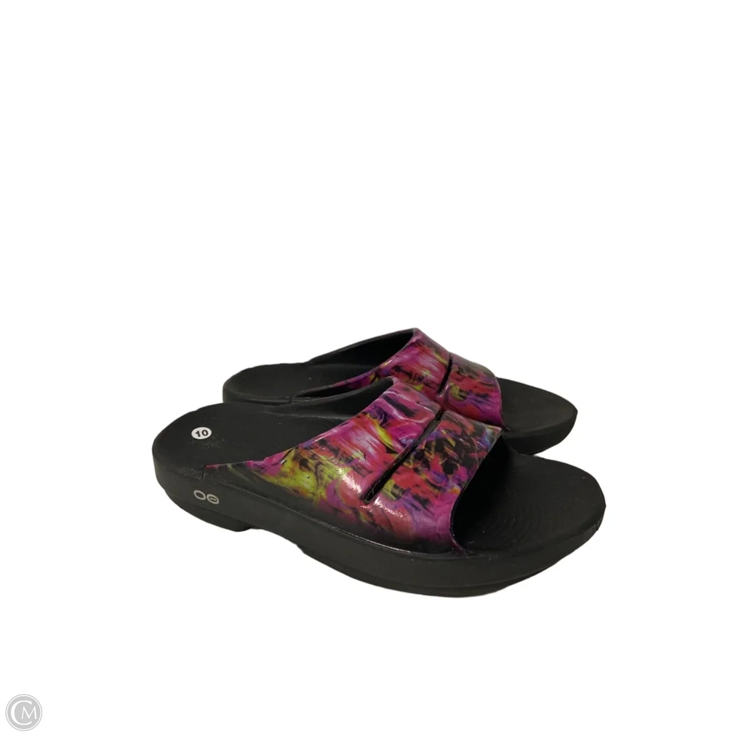 Sandals Flats By Oofos In Purple, Size: 10