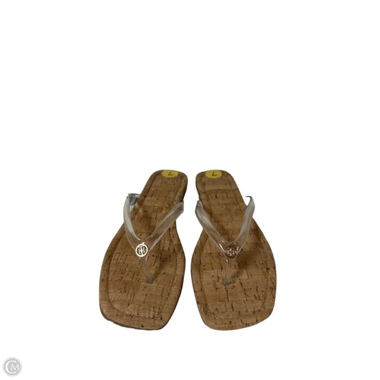 Sandals Flip Flops By Tommy Hilfiger In Clear, Size: 7
