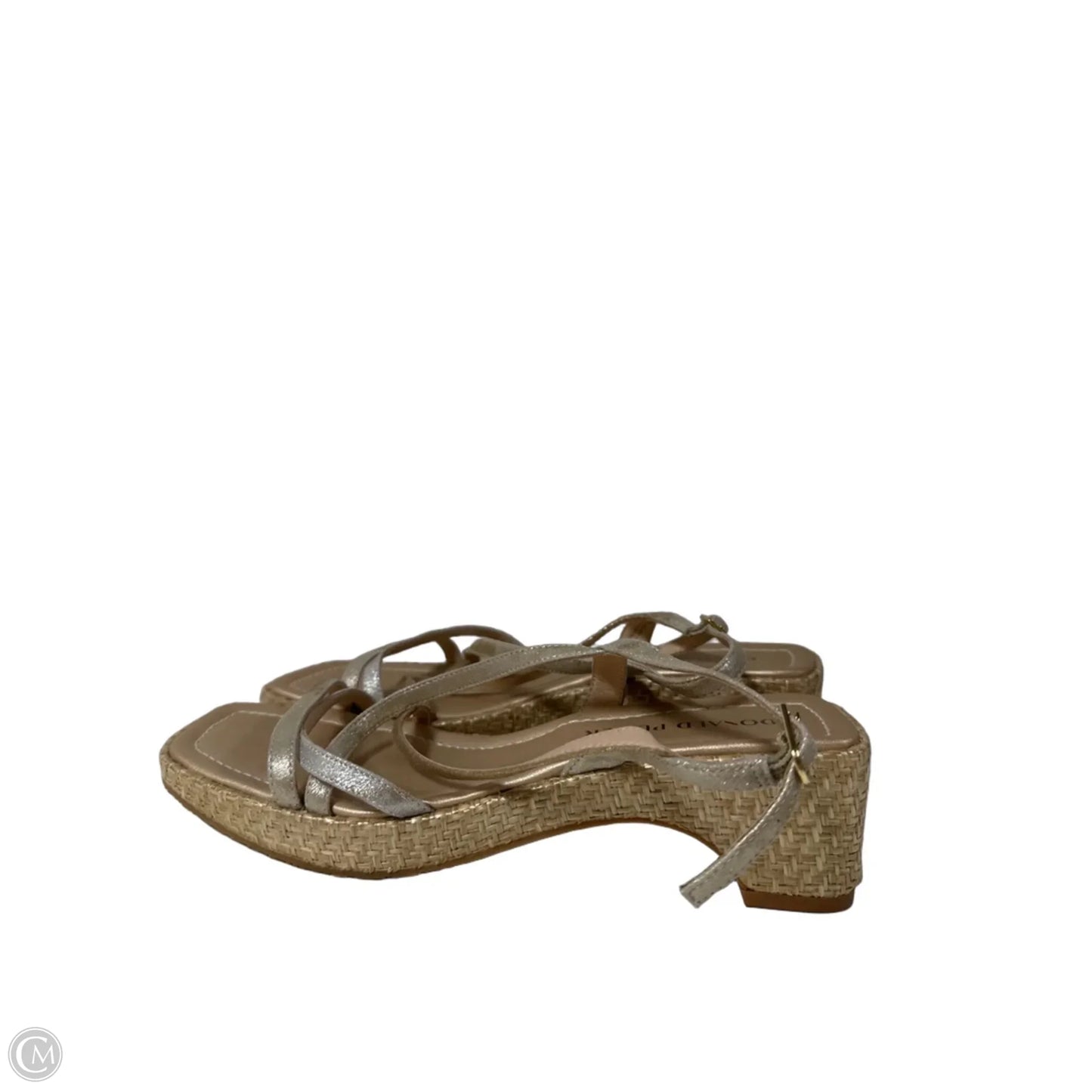 Sandals Heels Wedge By Donald Pliner In Gold & Silver, Size: 8.5