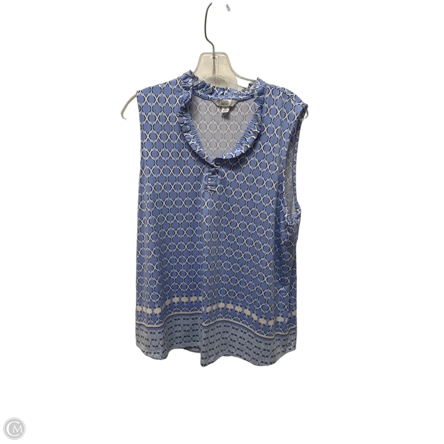 Top Sleeveless By Croft And Barrow In Blue, Size: 1x