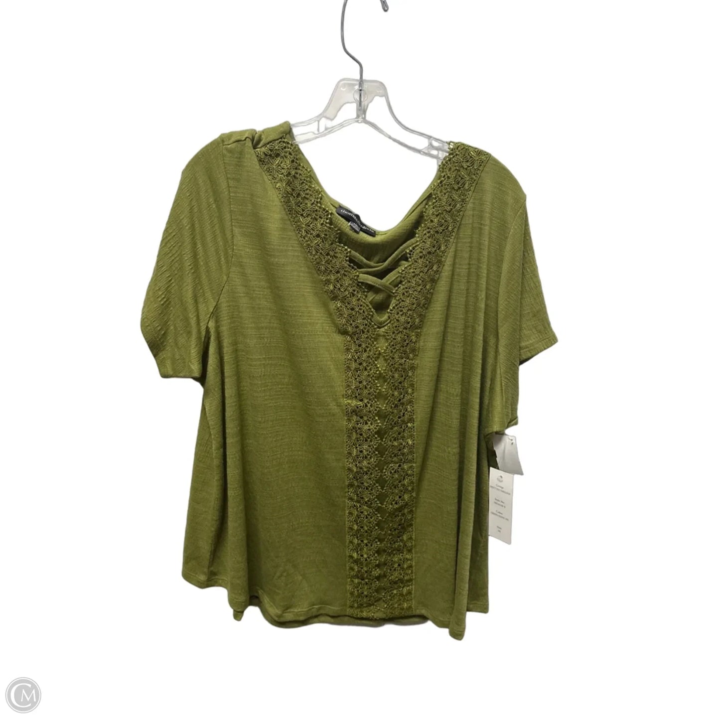 Top Short Sleeve By Clothes Mentor In Green, Size: 3x