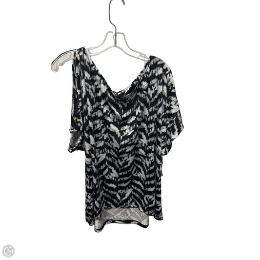 Top Short Sleeve By Zac And Rachel In Black & White, Size: 3x