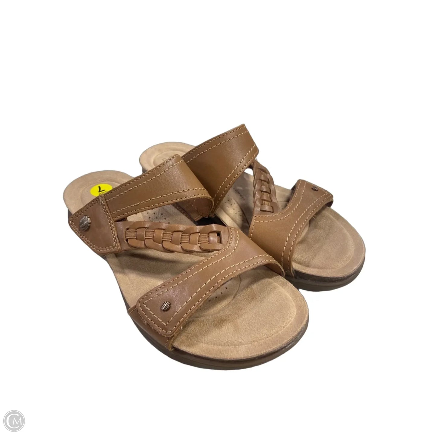 Sandals Flats By Clarks In Tan, Size: 7