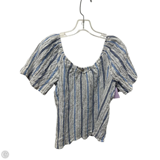 Top Short Sleeve By Loft In Blue & White, Size: S
