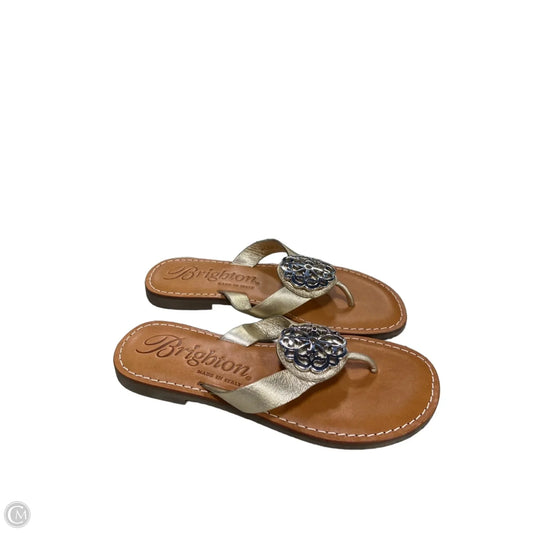 Sandals Flip Flops By Brighton In Gold & Silver, Size: 6.5