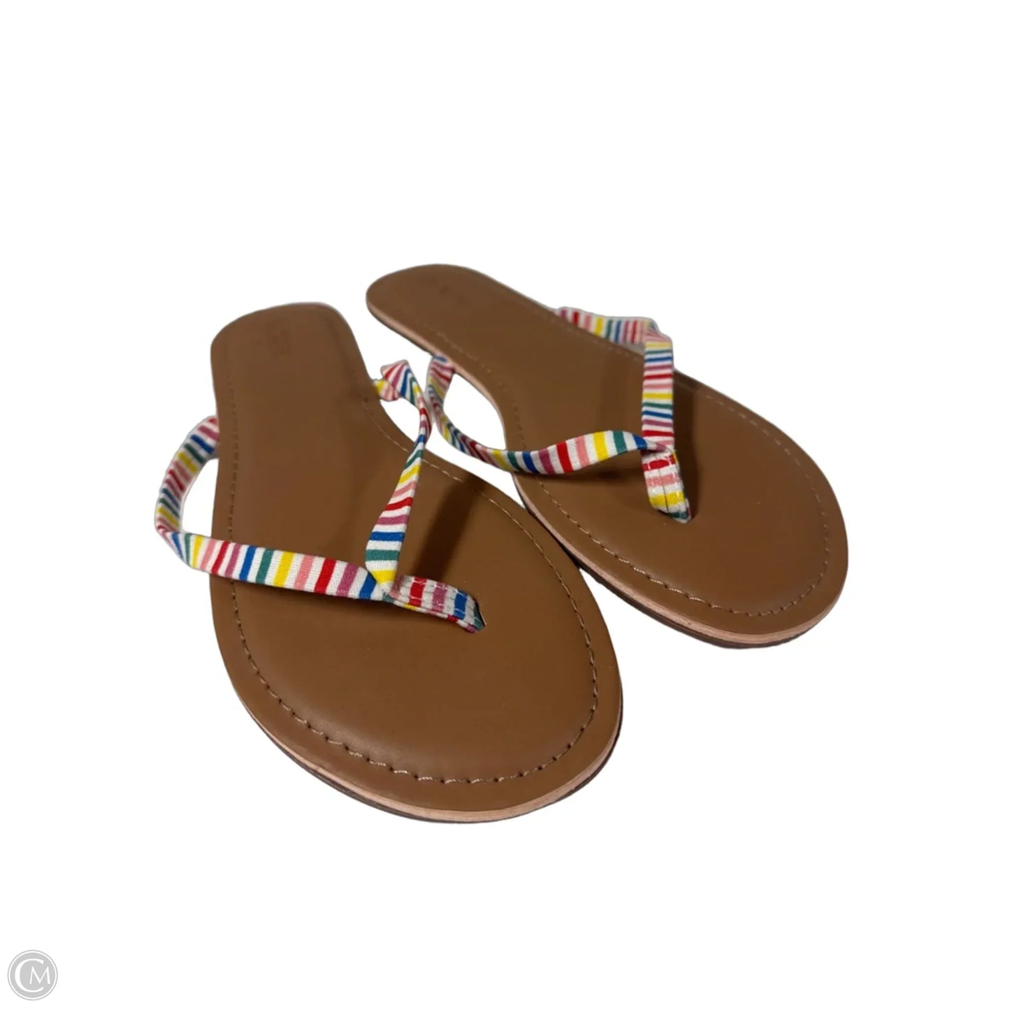 Sandals Flip Flops By J. Crew In Striped Pattern, Size: 10