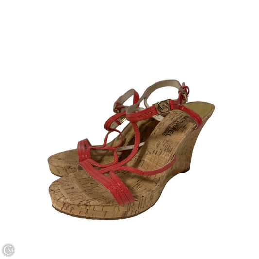 Sandals Designer By Michael Kors In Coral, Size: 8