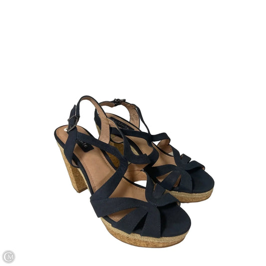 Sandals Heels Block By Nurture In Navy, Size: 9