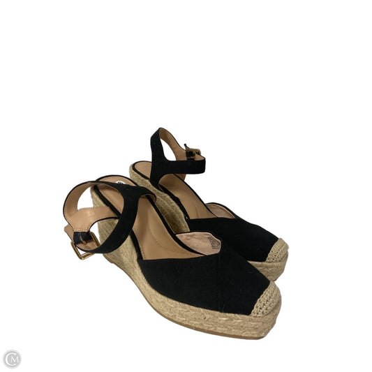 Sandals Heels Wedge By Time And Tru In Black, Size: 8