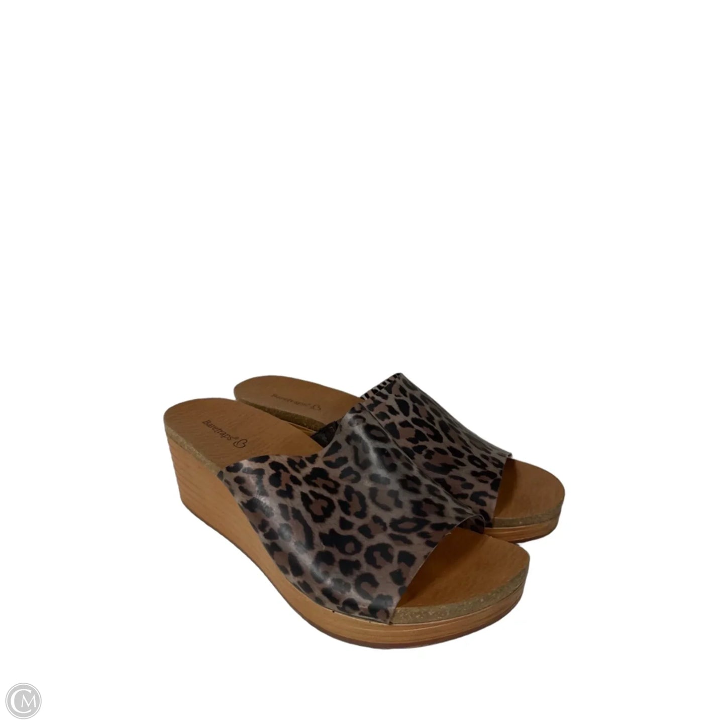 Sandals Heels Wedge By Bare Traps In Animal Print, Size: 10