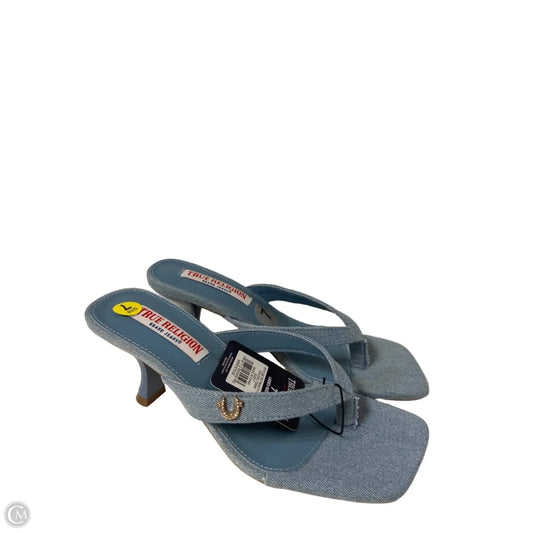 Sandals Heels Stiletto By True Religion In Blue Denim, Size: 7