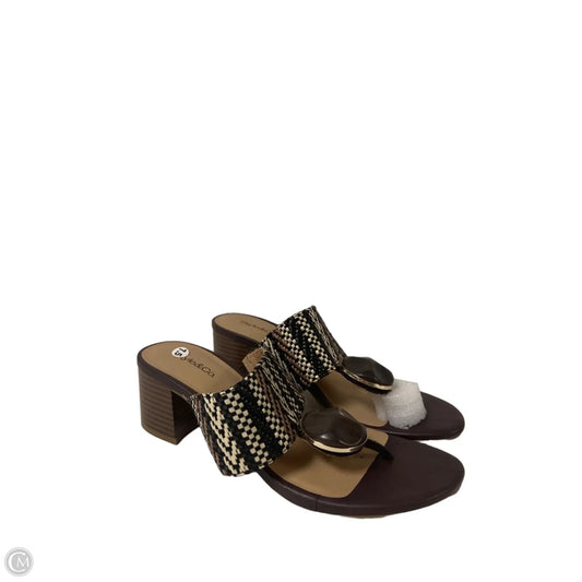 Sandals Heels Block By Style And Company In Black & Brown, Size: 7.5