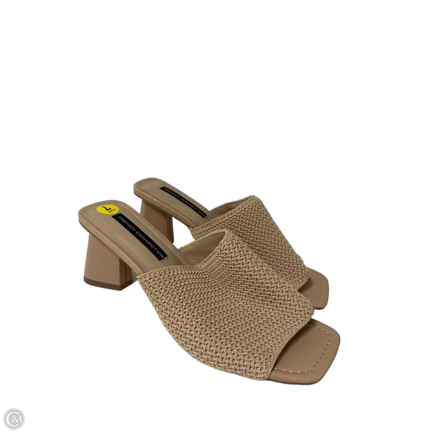 Sandals Heels Block By French Connection In Beige, Size: 7