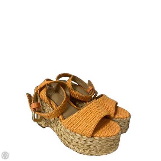 Sandals Heels Wedge By Sam Edelman In Orange, Size: 8