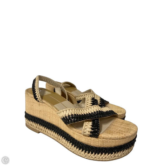 Sandals Heels Wedge By Dolce Vita In Black & Cream, Size: 10