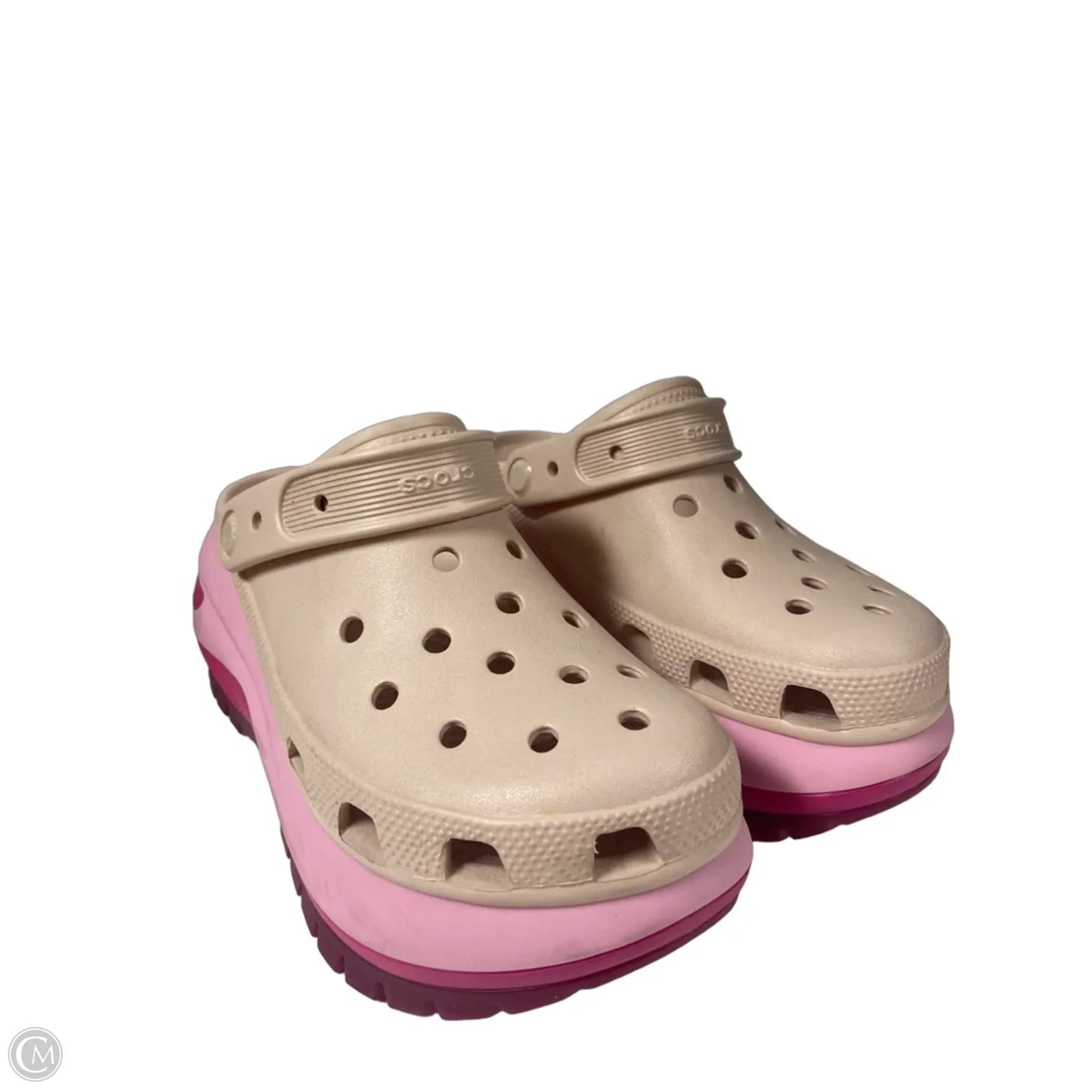 Shoes Heels Platform By Crocs In Pink, Size: 7