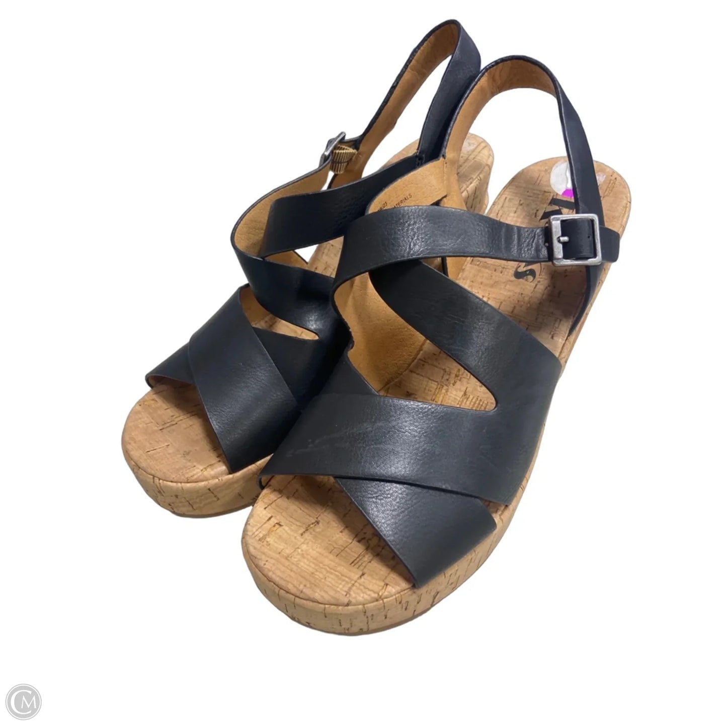 Sandals Heels Wedge By Korks In Black, Size: 8