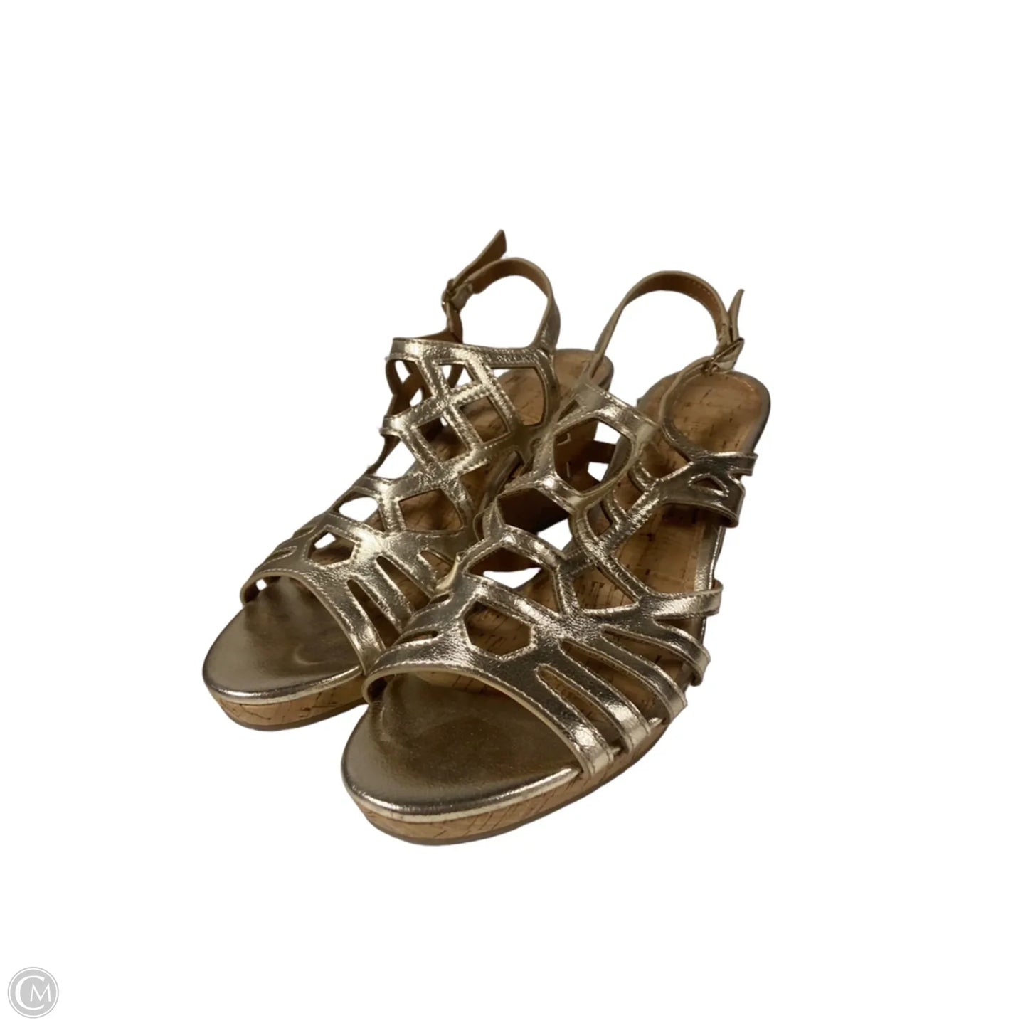Sandals Heels Wedge By White Mountain In Gold, Size: 8