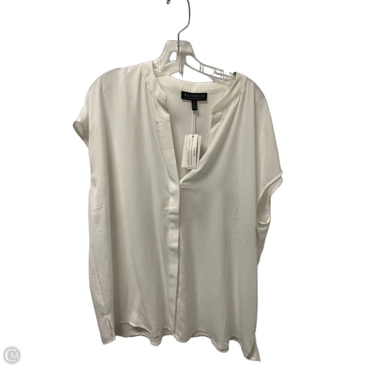 Top Short Sleeve By Eloquii In White, Size: 2x