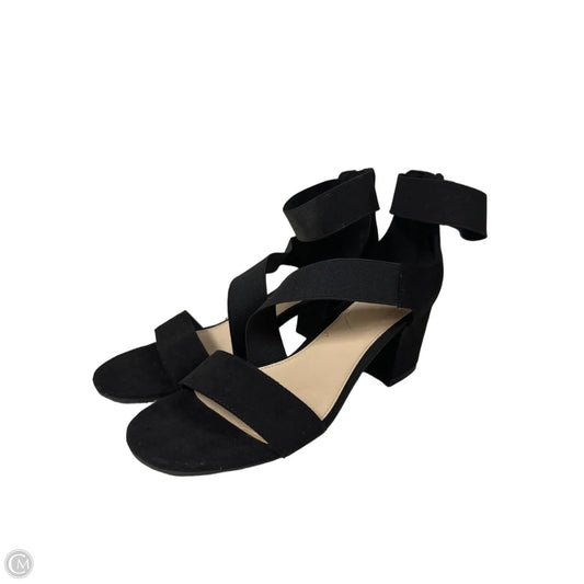 Sandals Heels Block By Liz Claiborne In Black, Size: 8.5