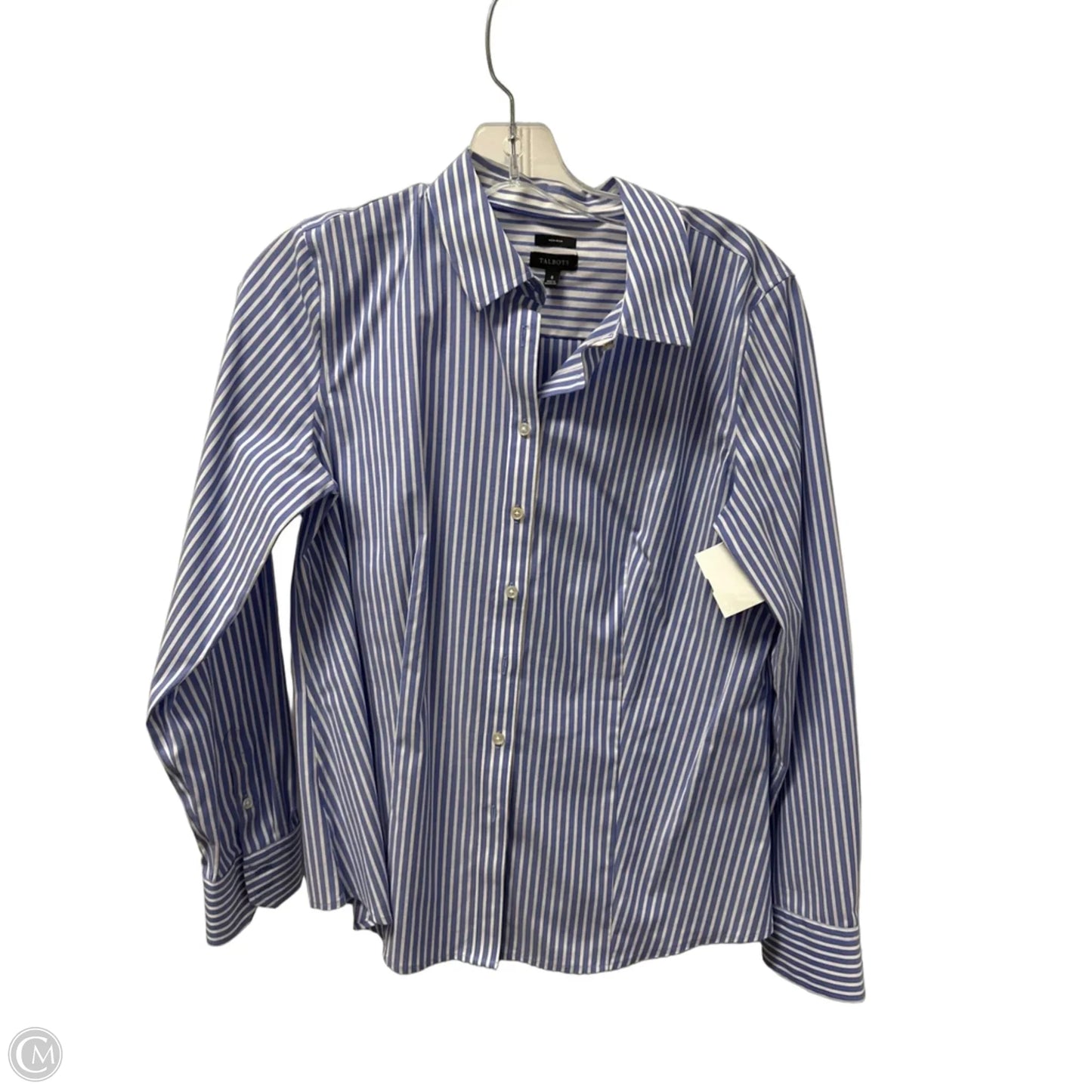 Top Long Sleeve By Talbots In Striped Pattern, Size: M
