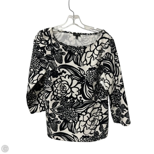 Top Long Sleeve By Talbots In Black & White, Size: M