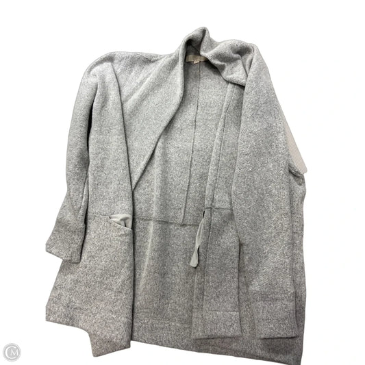 Sweater Cardigan By Loft In Grey, Size: M