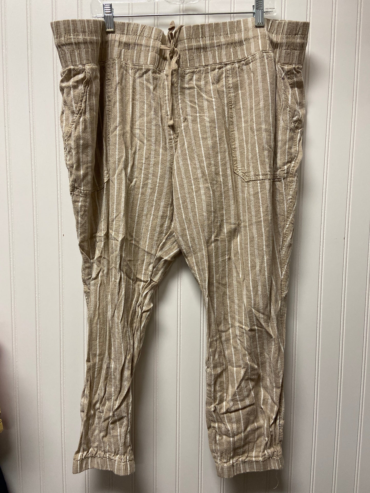 Beige Pants Cropped Briggs, Size 22w