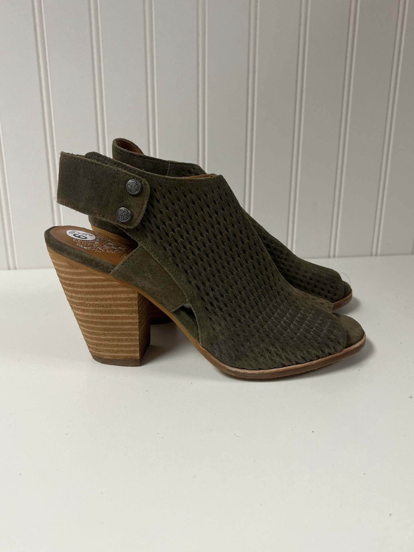 Green Shoes Heels Block Vince Camuto, Size 6.5
