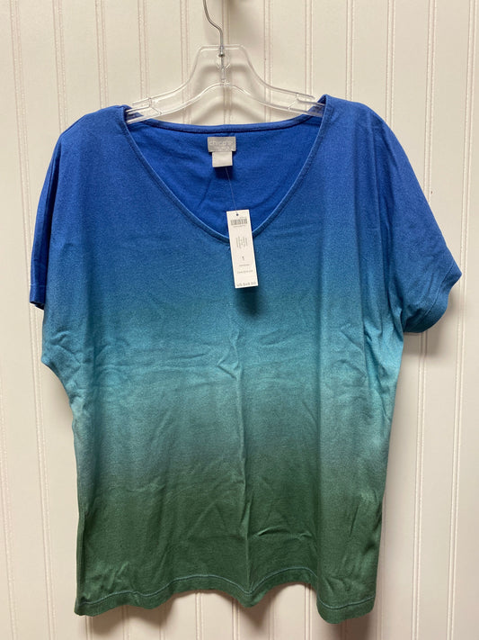 Ombre Print Top Short Sleeve Chicos, Size M