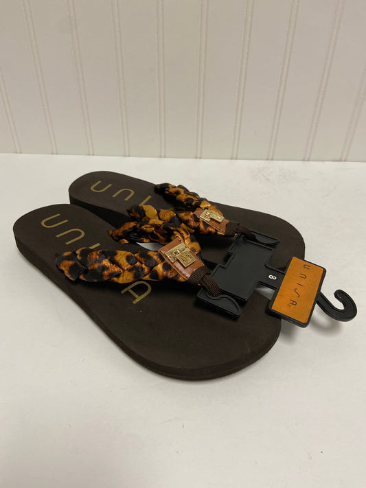 Animal Print Sandals Flip Flops Unisa, Size 8