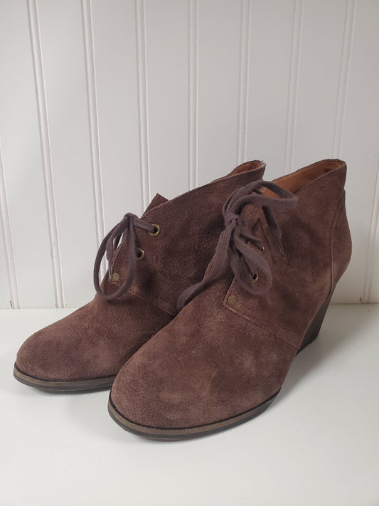 Boots Ankle Heels By Lucky Brand In Brown, Size: 9.5