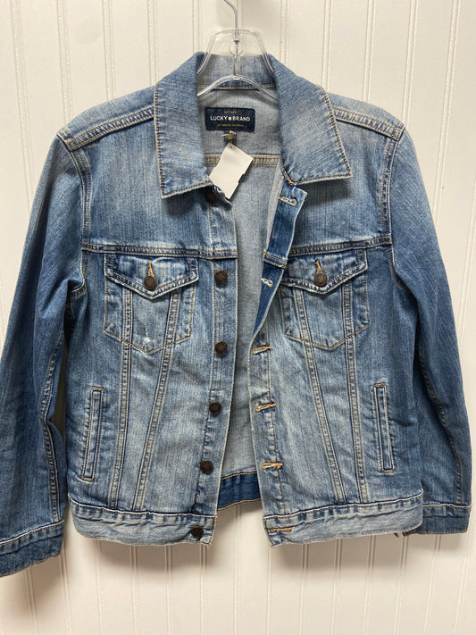 Jacket Denim By Lucky Brand In Blue Denim, Size: M