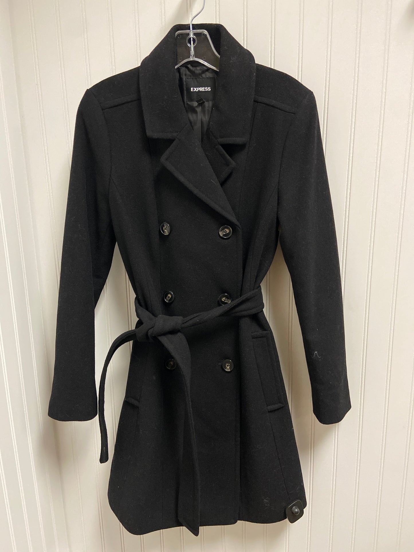 Coat Peacoat By Express In Black, Size: S