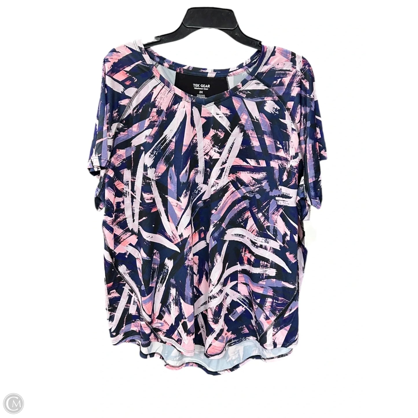 Athletic Top Short Sleeve By Tek Gear In Pink & Purple, Size: 2x