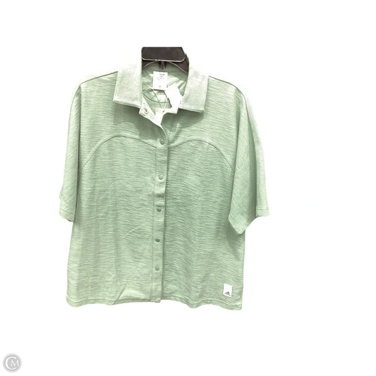 Blouse Short Sleeve By Adidas In Green, Size: Xs