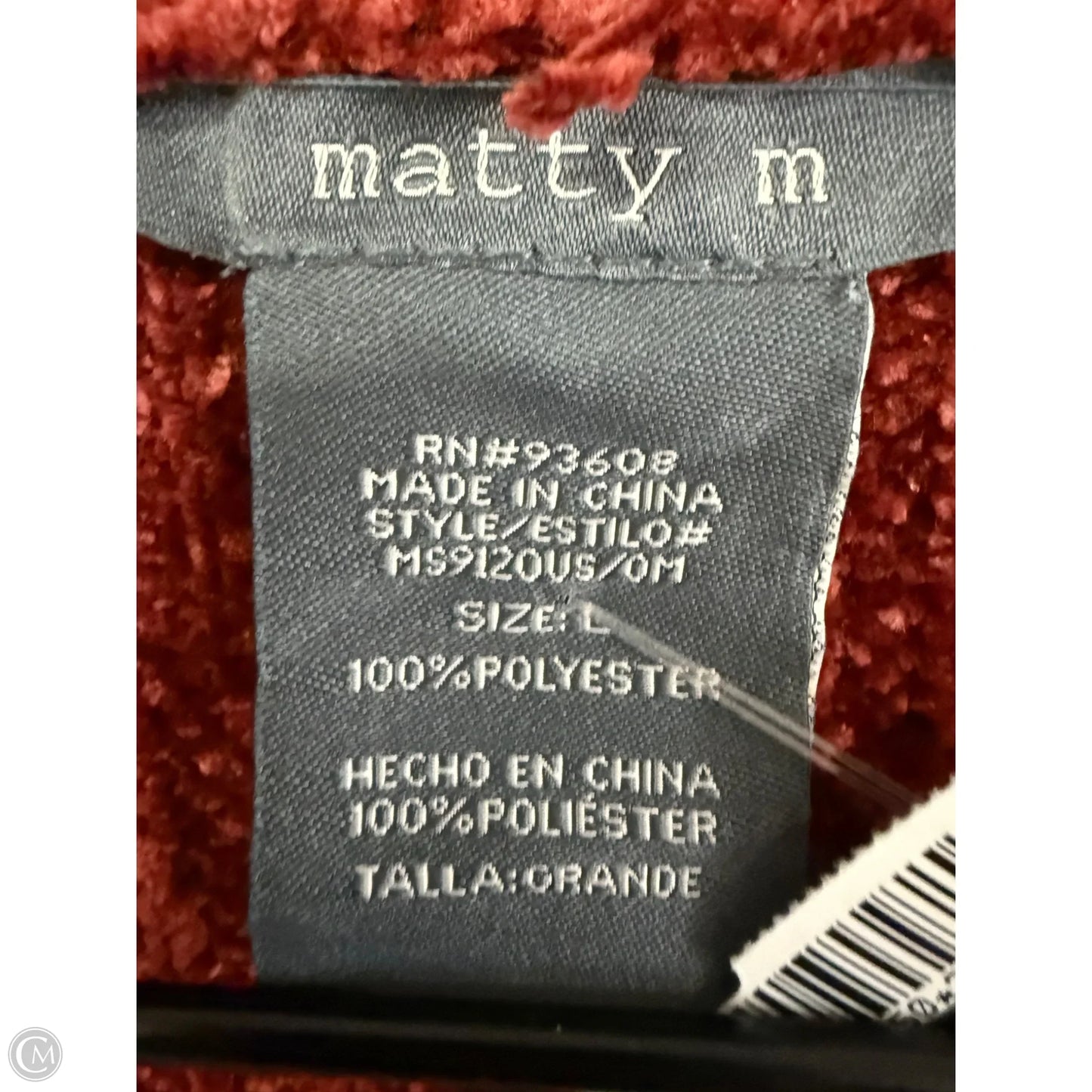 Sweater Cardigan By Matty M In Red, Size: L