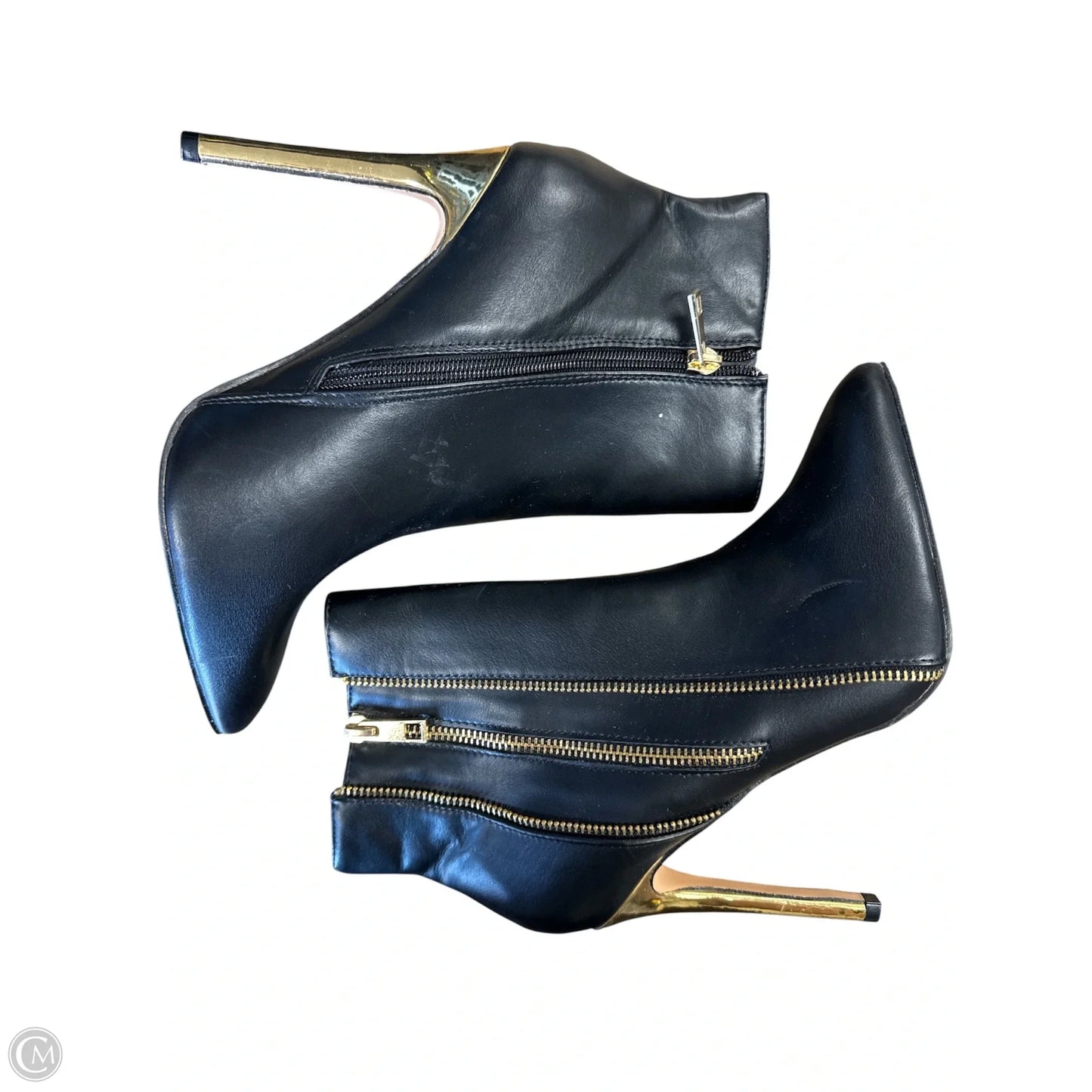 Shoes Heels Kitten By Catherine Malandrino In Black & Gold, Size: 8.5